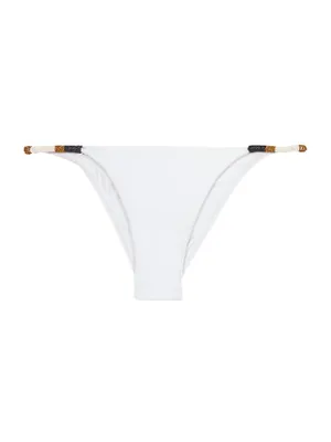 Ella Bead-Embellished String Bikini Bottoms