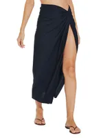 Karen Ruched Twisted Midi-Skirt