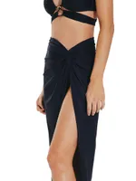 Karen Ruched Twisted Midi-Skirt