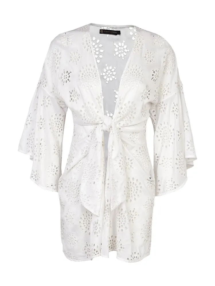 Perola Knotted Eyelet Short Cover-Up