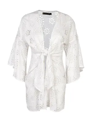 Perola Knotted Eyelet Short Cover-Up