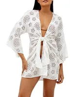 Perola Knotted Eyelet Short Cover-Up