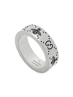 Unisex Bee-Engraved GG Sterling Silver Ring