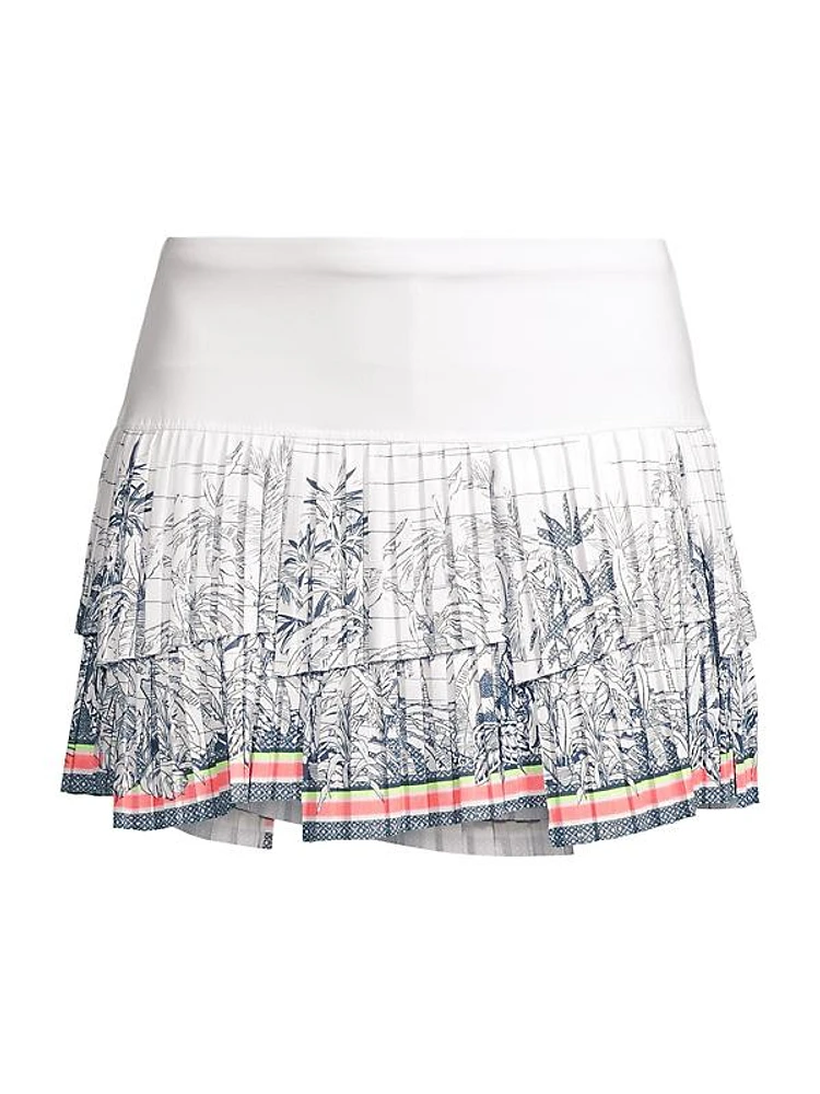 Palms D'amour Pleated Miniskirt