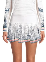 Palms D'amour Pleated Miniskirt