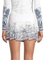 Palms D'amour Pleated Miniskirt