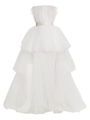 Anna Strapless High-Low Tulle Gown