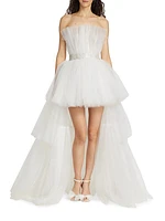 Anna Strapless High-Low Tulle Gown