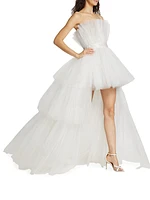 Anna Strapless High-Low Tulle Gown