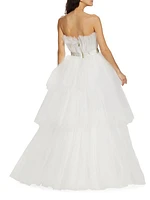 Anna Strapless High-Low Tulle Gown