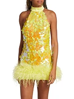 Izzy Sequin & Feather Minidress