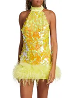 Izzy Sequin & Feather Minidress