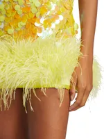 Izzy Sequin & Feather Minidress