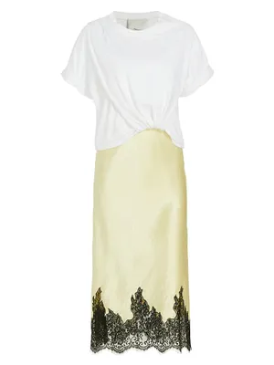 Draped T-Shirt Slip Combo Dress