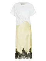 Draped T-Shirt Slip Combo Dress