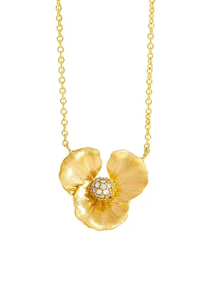 Jardin 18K Yellow Gold & 0.15 TCW Diamond Flower Pendant Necklace