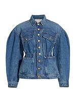 The Odette Elasticized Denim Jacket