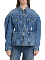 The Odette Elasticized Denim Jacket