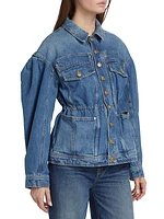 The Odette Elasticized Denim Jacket