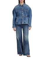 The Odette Elasticized Denim Jacket