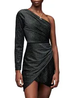 Ezra Sparkle Asymmetrical Minidress