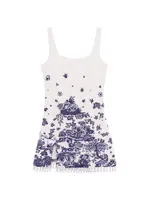 Le Sable Floral Beaded Minidress