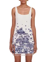 Le Sable Floral Beaded Minidress