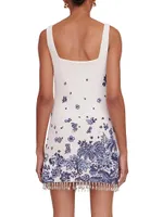 Le Sable Floral Beaded Minidress