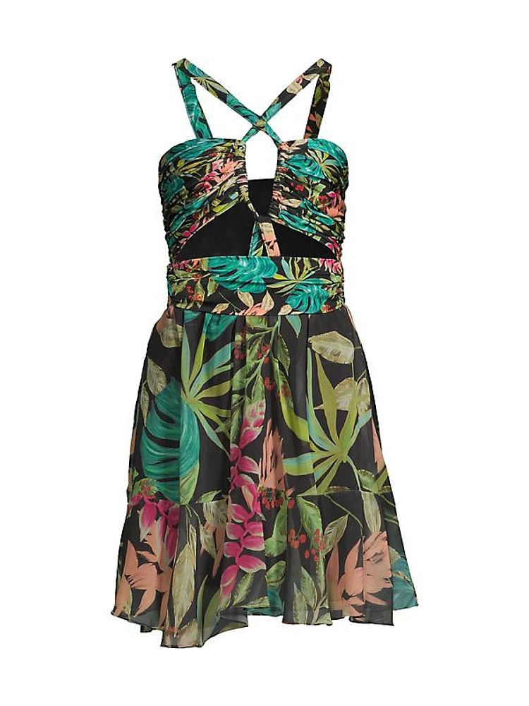 Tropicalia Palm Cut-Out Minidress