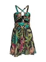 Tropicalia Palm Cut-Out Minidress