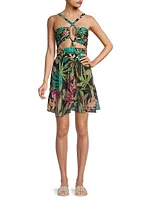 Tropicalia Palm Cut-Out Minidress