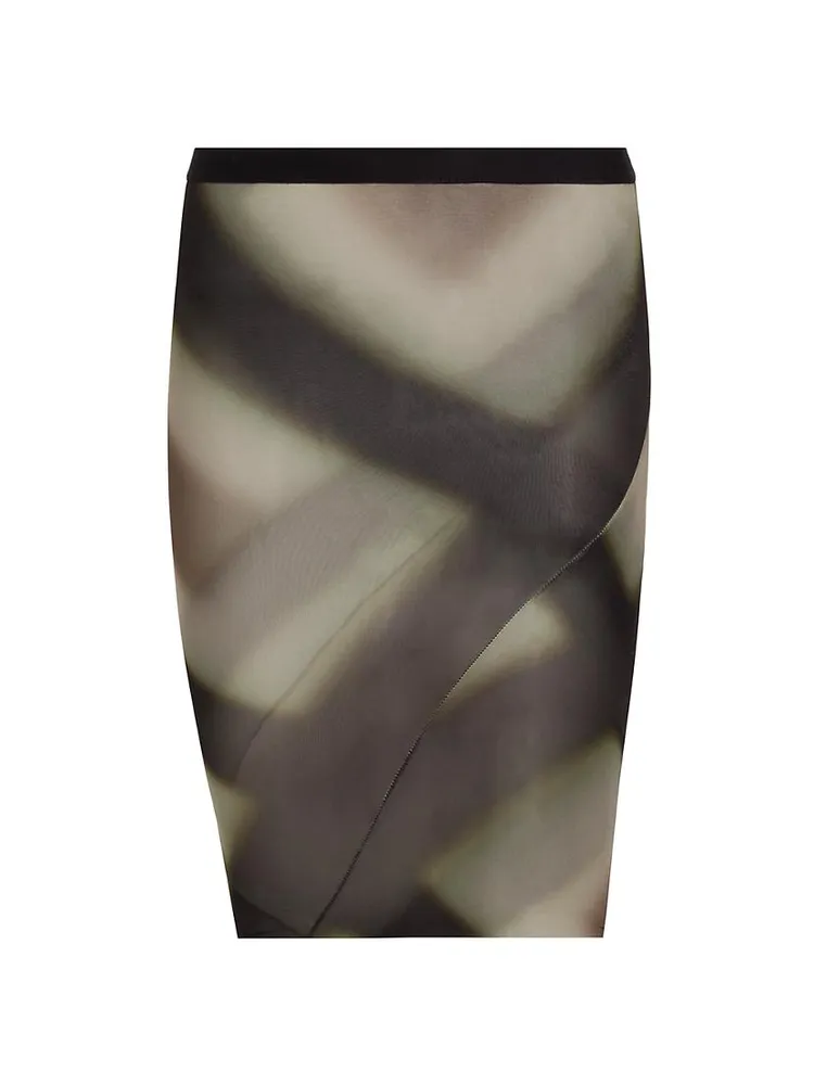 Wolfy Sheer Printed Pencil Skirt