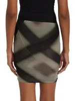 Wolfy Sheer Printed Pencil Skirt