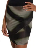 Wolfy Sheer Printed Pencil Skirt