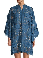 '60s Floral Lace Mini Caftan