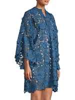 '60s Floral Lace Mini Caftan