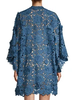 '60s Floral Lace Mini Caftan