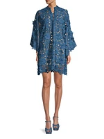 '60s Floral Lace Mini Caftan