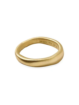 18K Yellow Gold Classico Matte Wide Squiggle Ring