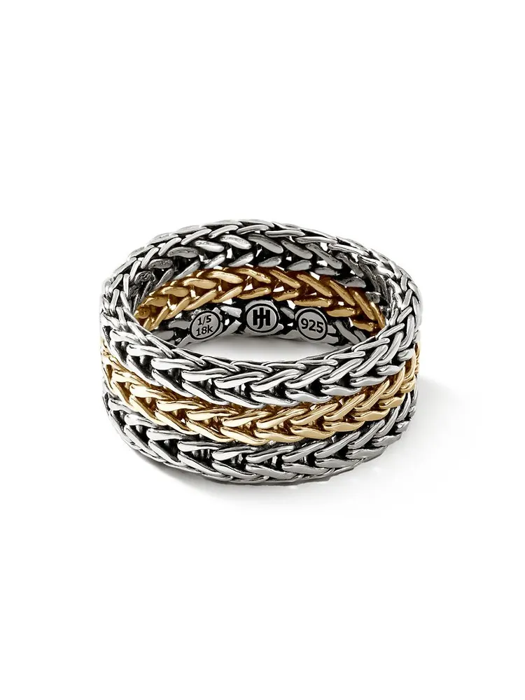 Classic Chain Sterling Silver & 18K Yellow Gold Ring