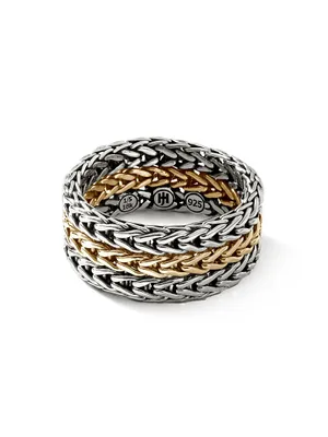 Classic Chain Sterling Silver & 18K Yellow Gold Ring