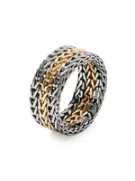 Classic Chain Sterling Silver & 18K Yellow Gold Ring