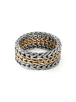 Classic Chain Sterling Silver & 18K Yellow Gold Ring