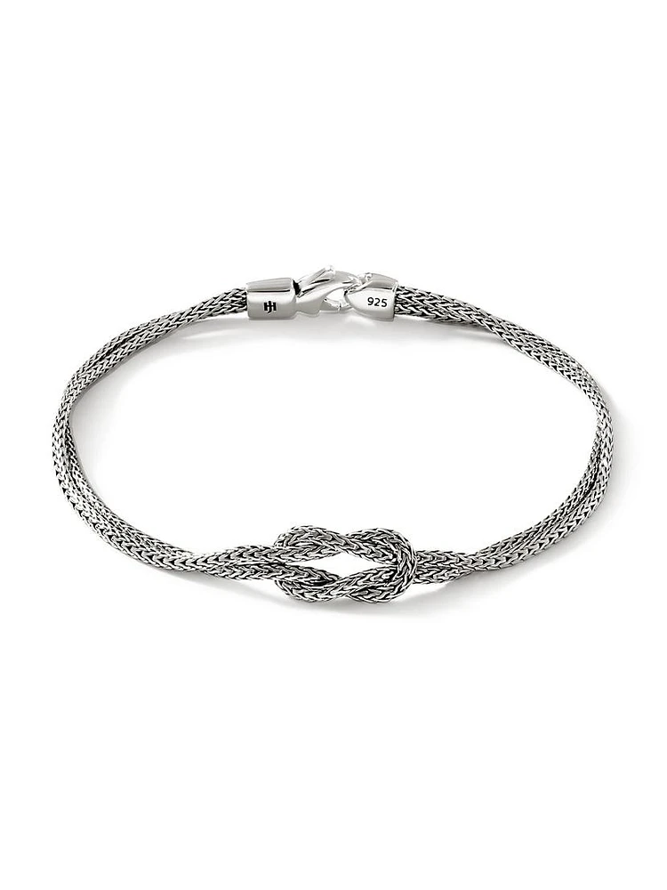 Love Knot Sterling Silver Double-Chain Bracelet