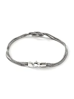 Love Knot Sterling Silver Double-Chain Bracelet