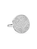 Stardust Large Flower Sterling Silver & 1.08 TCW Diamonds Disc Ring