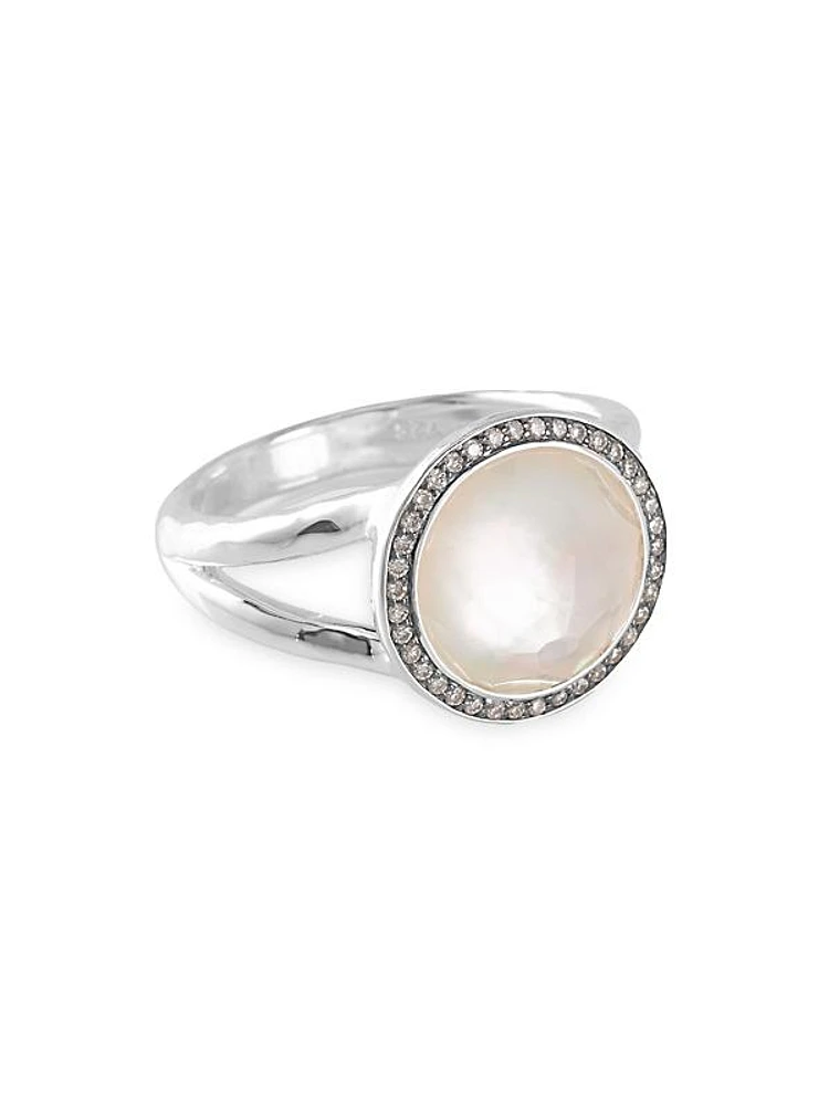 925 Lolli Lollipop® Sterling Silver, Diamond, Rock Crystal & Mother-Of-Pearl Mini Ring