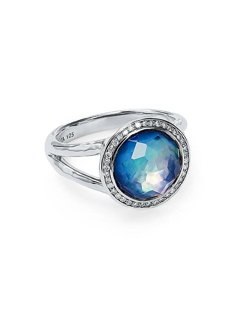 925 Lolli Lollipop® Sterling Silver, Diamond, Lapis, Rock Crystal & Mother-Of-Pearl Mini Ring