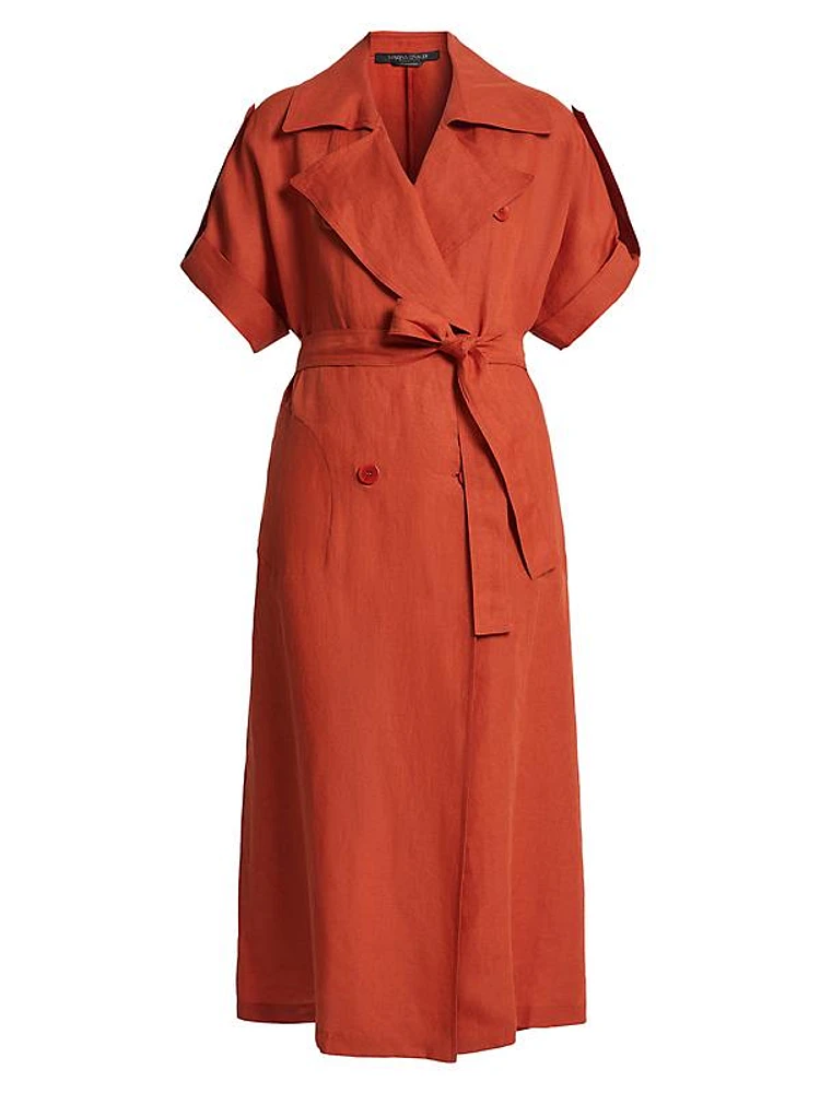 Driver Belted Linen Trench Coat