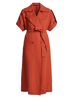 Driver Belted Linen Trench Coat